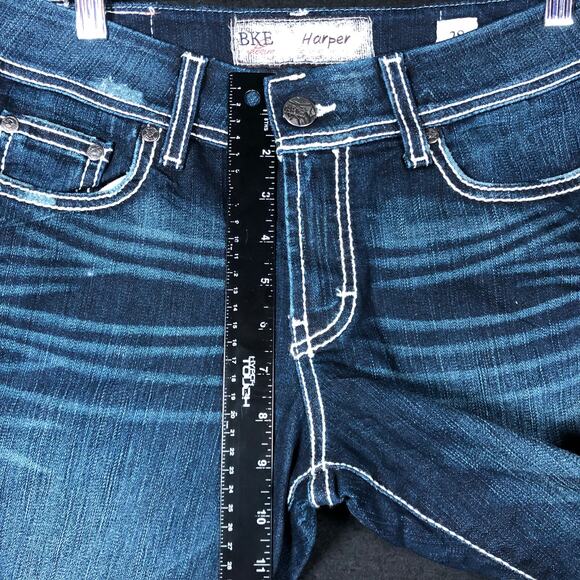 BKE Denim Womens Jeans Blue Denim Mid Rise Harper Crop Capri Stretch 28 - Picture 7 of 11